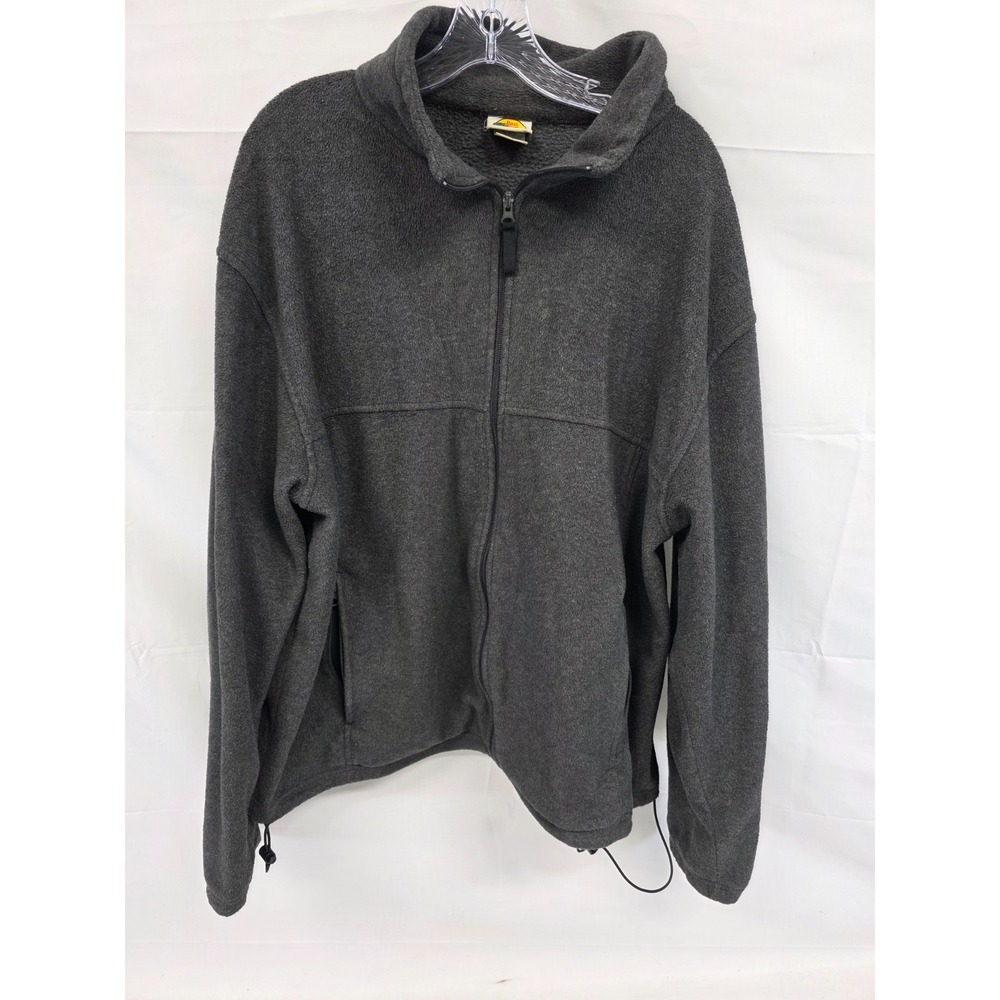 Bass Pro Shops Mens Fleece Jacket Full Zip Charcoal Gray Outdoor XL